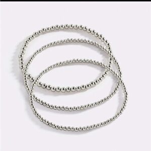 NWOT. Mint & Lily. Elegant Silver Beaded Bracelet Set